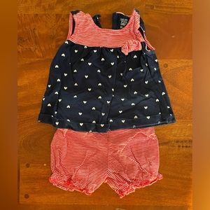 Fourth of July tank top with matching ruffled shorts